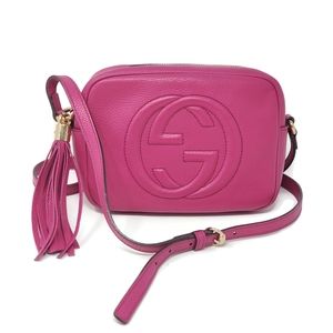 Auth Gucci Disco Camera Fuchsia Crossbody Bag
